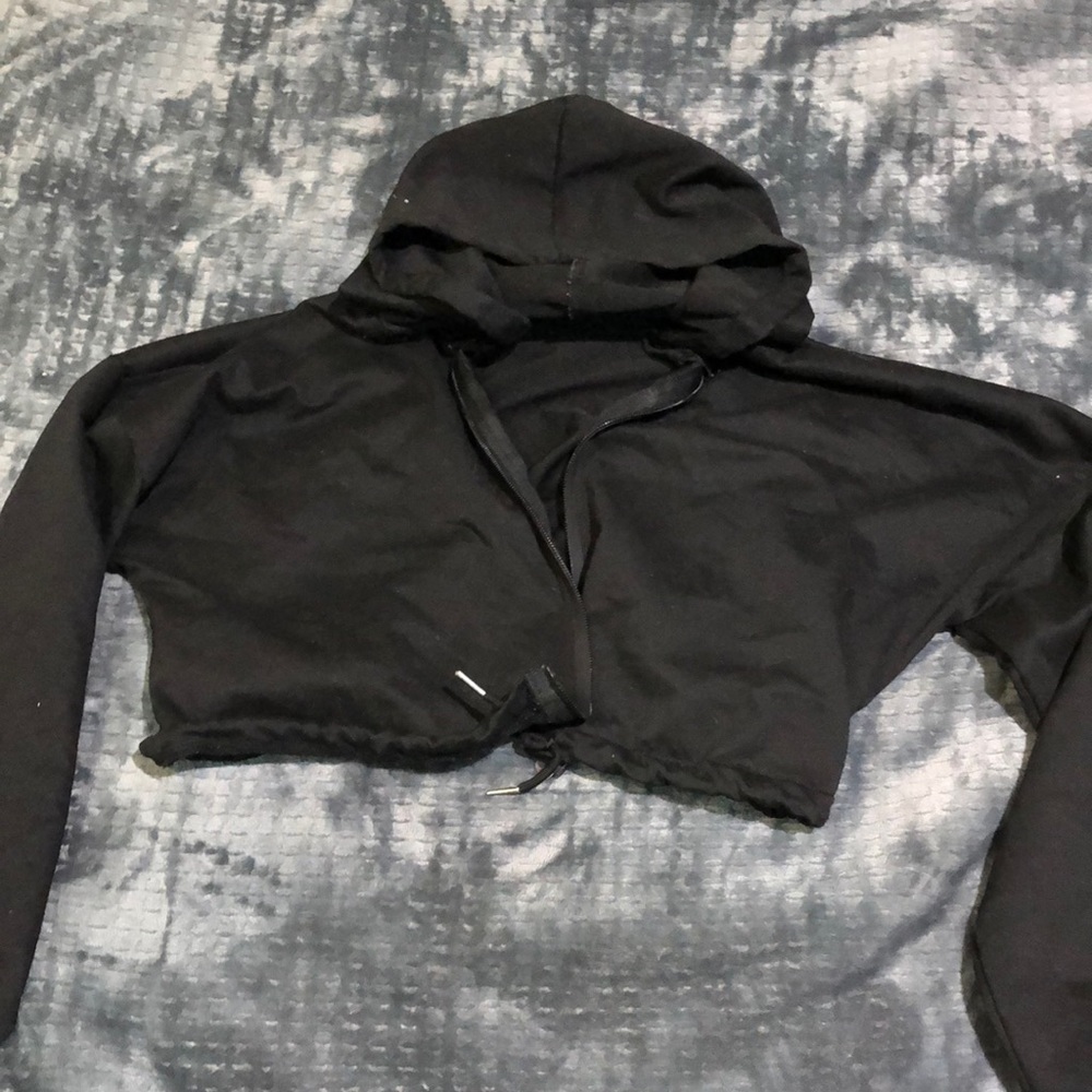 Cropped zip up hoodie